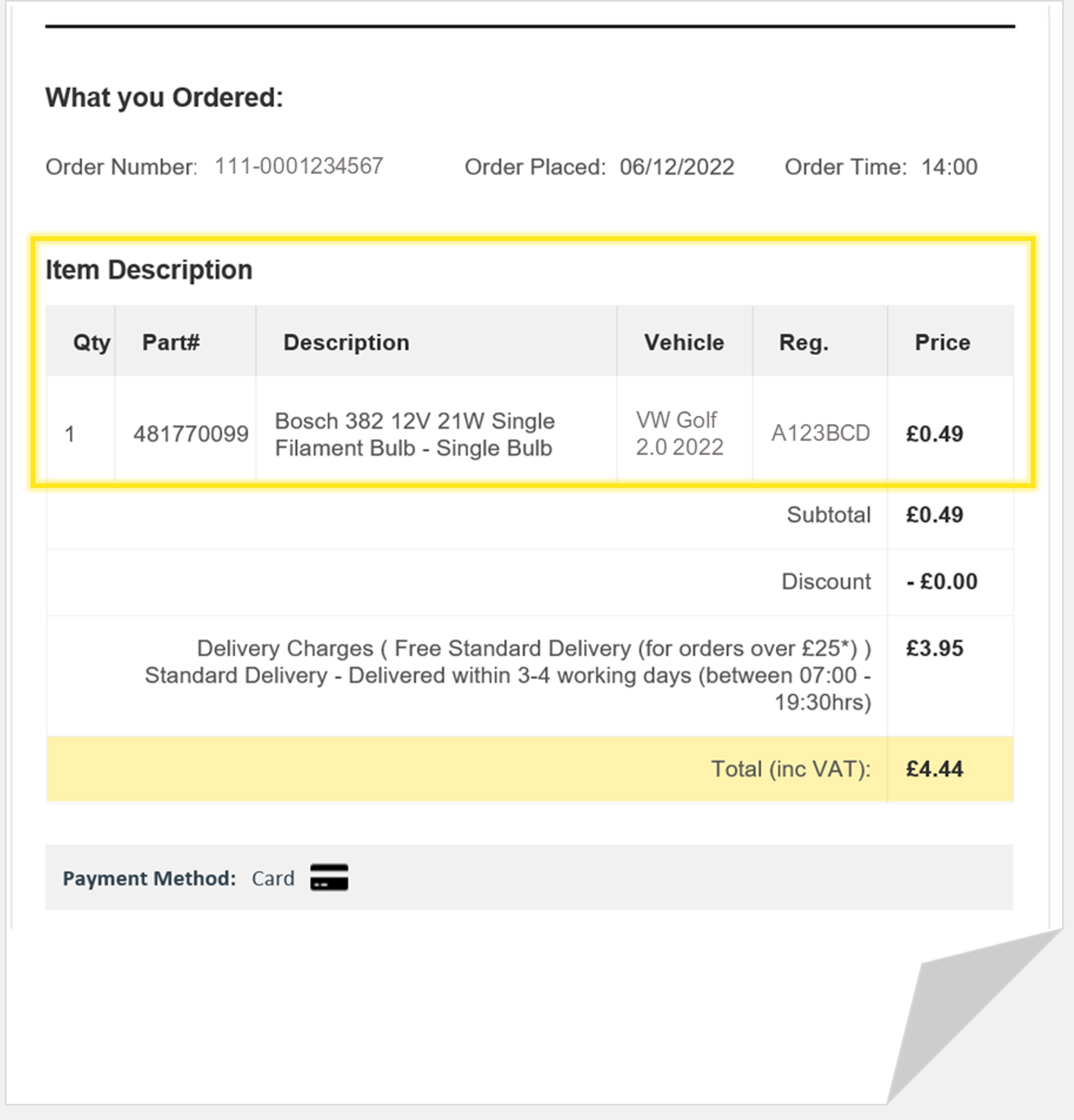 Order
